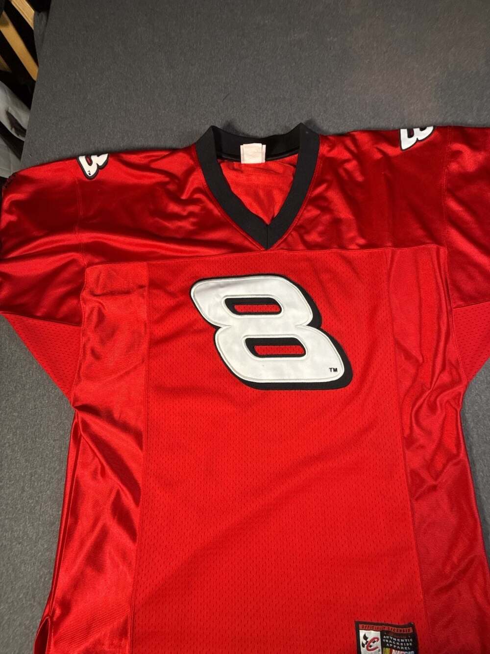 Vintage Chase Authentics Dale Earnhardt Jr. #8 NASCAR Football Jersey Red Large